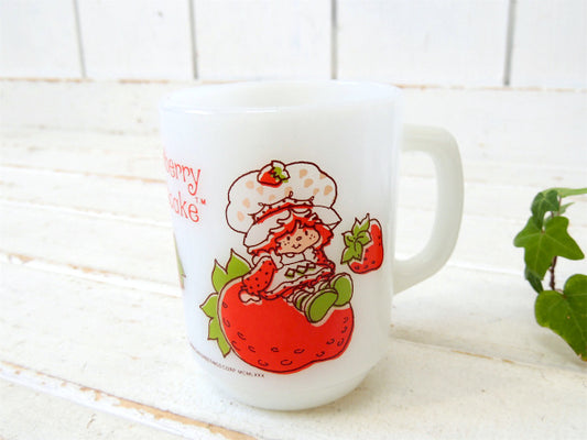 【Fire King】ファイヤーキング・ストロベリーショートケーキ・イチゴ柄・マグカップ/9オンス