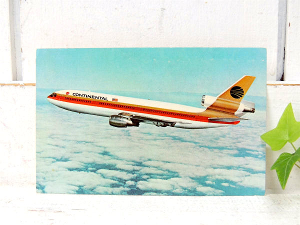 コンチネンタル航空機・DC-10 デッドストック・ヴィンテージ・ポストカード・絵葉書