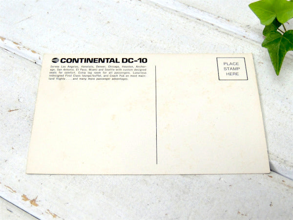 コンチネンタル航空機・DC-10 デッドストック・ヴィンテージ・ポストカード・絵葉書
