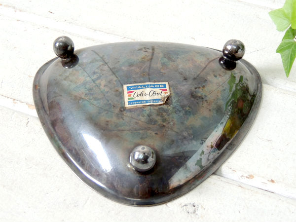 【60s・WALLACE】ミッドセンチューリー・トライアングル・レトロモダン・デコ・シルバー・トレイ