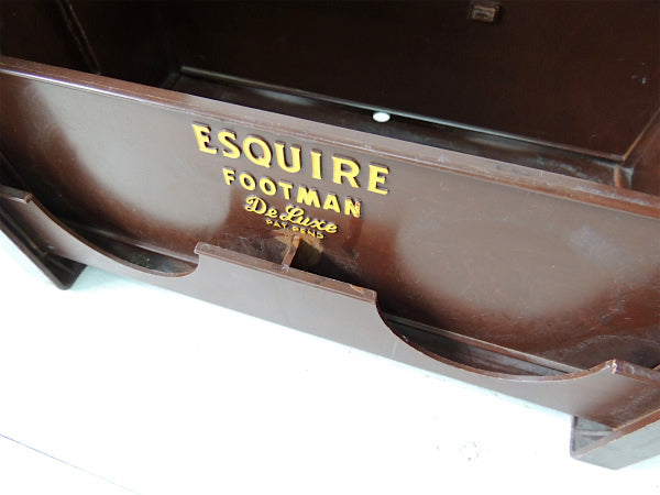 Esquire Footman シューケア USA ヴィンテージ 靴磨きボックス 収納ケース シューシャインボックス