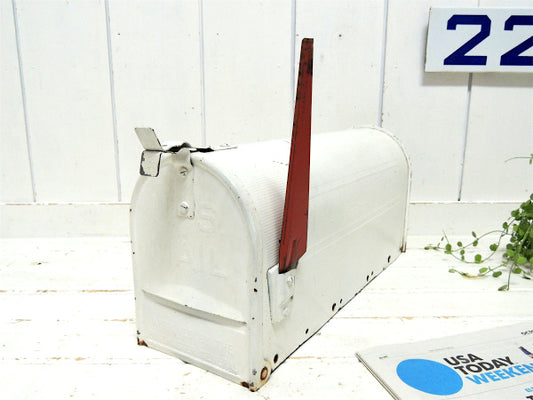【US MAIL】白色・ブリキ製・ヴィンテージ・メールボックス/郵便受け/ポスト