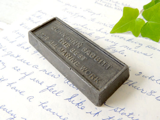 【MARINE WORK】ペーパーウェイト・USA・アンティーク・文鎮・錫製・エンボス