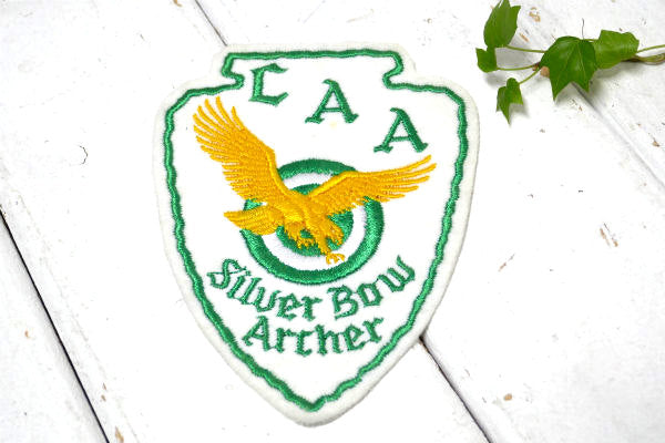 イーグル CAA キャンプ アーチェリー シルバーボウアーチャー ビンテージ 刺繍 ワッペン USA