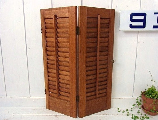 アメリカ製!木製・アンティーク・ルーバー/ヴォレー/ウッドシャッター/建具