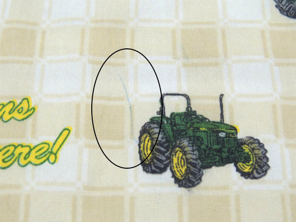 【John Deere】ジョンディア・鹿ロゴ&トラクター柄・ユーズドシーツ(ボックスタイプ)