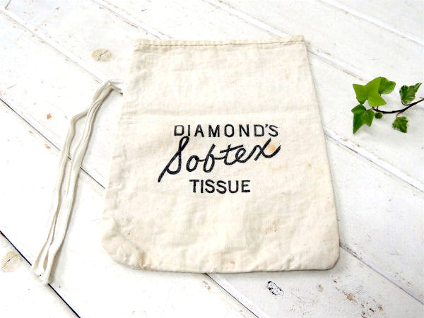 キャンバスバッグ DIAMOND'S Softex TISSUE $マーク ヴィンテージ コイン袋 布袋 鞄 USA