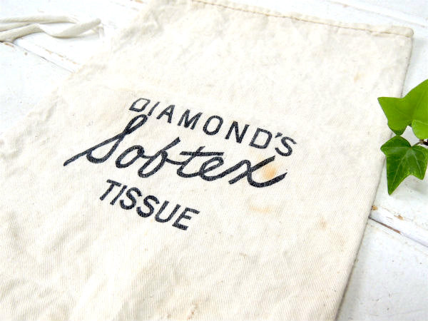 キャンバスバッグ DIAMOND'S Softex TISSUE $マーク ヴィンテージ コイン袋 布袋 鞄 USA