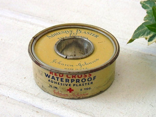 【ジョンソン&ジョンソン】小さなティン製・ヴィンテージ・テープ缶/ティン缶 USA