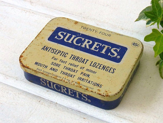 【SUCRETS】小さなヴィンテージ・タブレット缶/ティン缶 USA