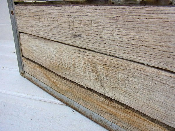 牛乳会社の木製アンティーク・ミルクケース/ミルクボックス/木箱 USA