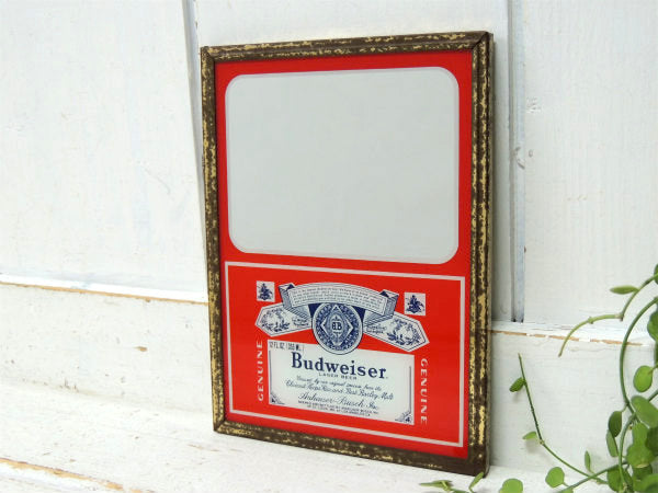 US バドワイザー ビール BEER・アドバタイジング・ヴィンテージ・卓上ミラー・鏡・パブミラー