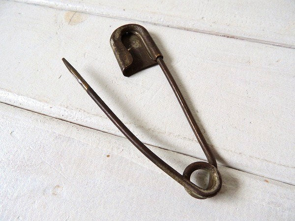 RISDON メタル製・アンティーク・セーフティーピン 安全ピン キーリング USA