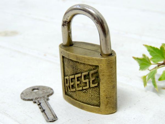 【REESE/MADE IN USA】鍵付き・ビンテージ・真鍮製・南京錠/パッドロック/工業系