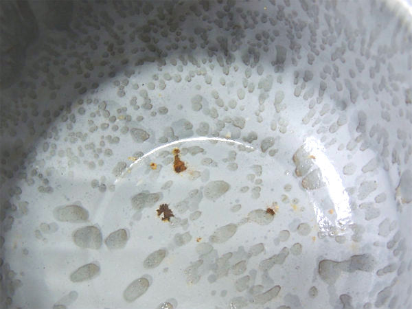 グレー×ダークグレー色・ホーロー製・ハンドル付き・アンティーク・ボウル/ワンハンドルボウル USA