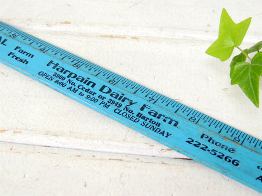 【ゴールデンミルク・1960s】絵柄の可愛い・アドバタイジング・木製・ビンテージ・ルーラー・定規