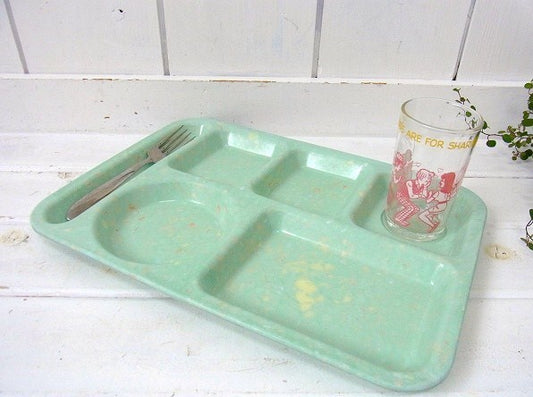 【KING-LINE】メラミン製・ヴィンテージ・ランチプレート/仕切トレー・USA