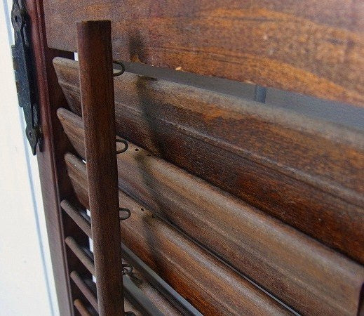 ダークブラウン・木製・アンティーク・ルーバー/ヴォレー/シャッター/建具 USA