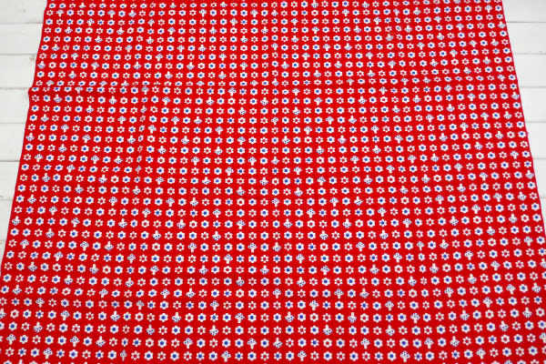 レトロポップ フラワー 花柄 キノコ 70s デッドストック ヴィンテージ ファブリック 生地 テキスタイル