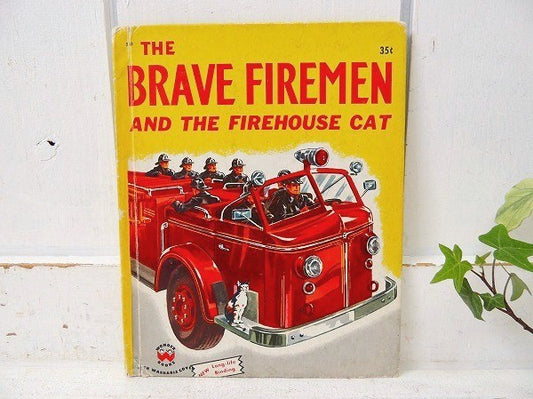 【THE BRAVE FIREMEN】消防士&ネコ・50'sヴィンテージ・絵本 USA