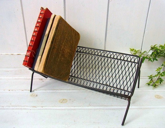 小さなヴィンテージ・ワイヤーラック/レコードラック USA