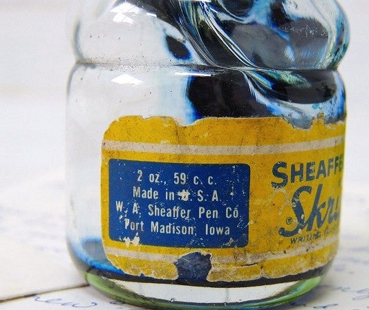 【SHEAFFER/シェーファー】Skrip・ガラス製・ヴィンテージ・インクボトル/ガラス瓶 USA