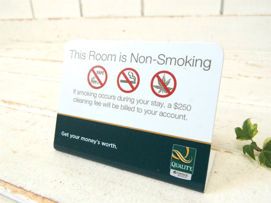 USAホテル・マリファナ・禁止・卓上サイン・禁煙・サインプレート・看板・アドバタイジング