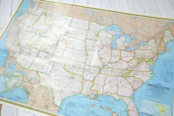 超特大 ナショナルジオグラフィック アメリカ合衆国 ヴィンテージ マップ 地図 ビッグサイズ USA