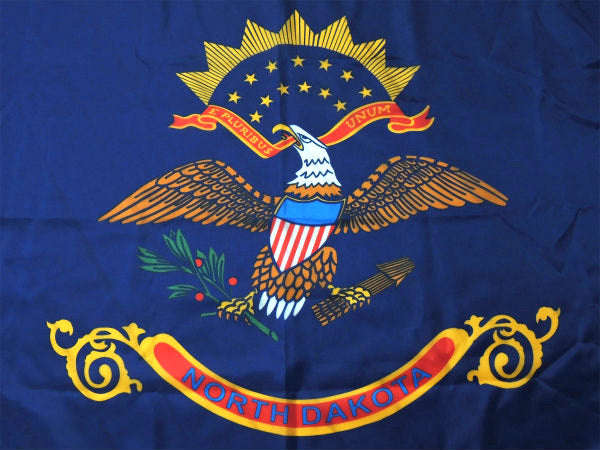 【イーグル・NORTH DAKOTA】ビッグサイズ・ノースダコタ州・フラッグ・フリンジ・州旗・USA