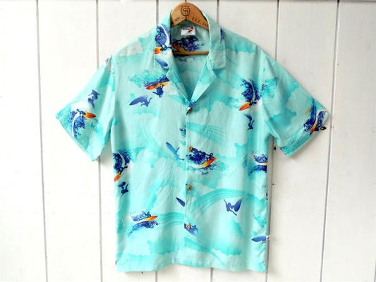 HOBIE カリフォルニア 70~80s サーフィン ヴィンテージ シャツ アロハシャツ 古着 M