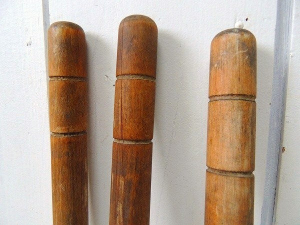 Croquet クロッケー アンティーク・マレット(木槌)3本セット・木製