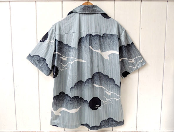 NAPILI 雲&カモメ柄 ハワイ製 デッドストック ヴィンテージ アロハシャツ ハワイアンシャツ