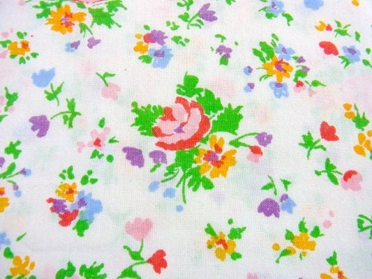 花柄・ヴィンテージ・ユーズドシーツ(フラットシーツ) USA