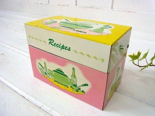 【オハイオアート】ティン製・ヴィンテージ・レシピボックス/レシピ缶 USA