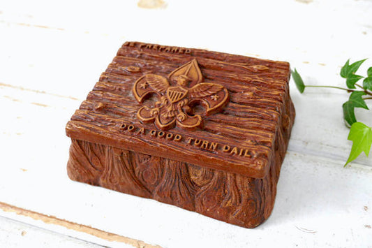 ボーイスカウト ウッド柄 ヴィンテージ トリンケットボックス ジュエリーボックス 宝石箱 小物入れ