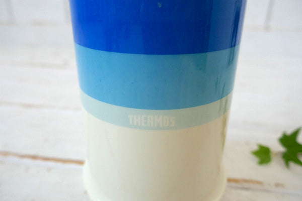THERMOS サーモス ブルー ストライプ 70's ヴィンテージ 魔法瓶 水筒 アウトドア