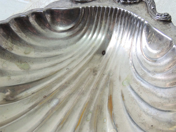 【English Silver】シェル型・シルバープレート・ヴィンテージ・サービングディッシュ・皿