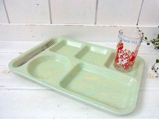 【KING-LINE】メラミン製・ビンテージ・ランチプレート/仕切トレー