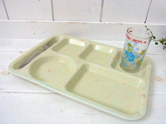 【KING-LINE】メラミン製・ヴィンテージ・ランチプレート&トレー・USA