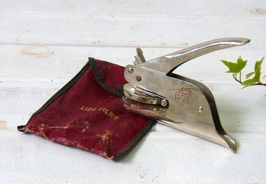 【LIDO FILMS】ハンディタイプ・ヴィンテージ・カンパニーシール/エンボッサー/ケース付き