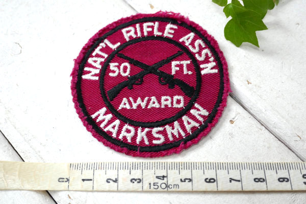 MARKSMAN 50FT AWARD ライフル 銃 ヴィンテージ・刺繍・ワッペン USA