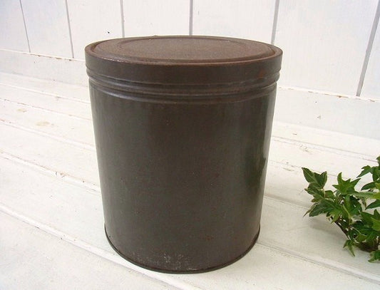 カーキ色・アンティーク・ティン缶/ブリキ缶 USA