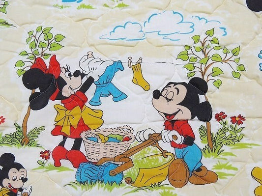 【ミッキー&フレンズ】レトロなミッキー・ヴィンテージ・ベッドスプレッド/ベッドカバー USA