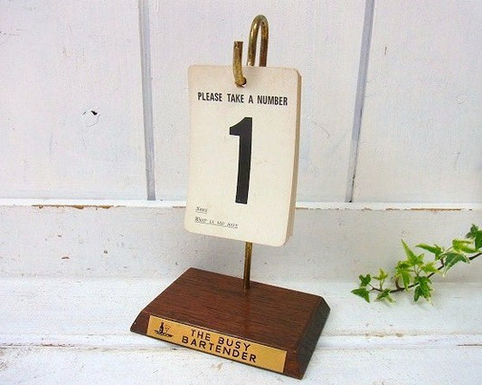 【THE BUSY BARTENDER】BAR・ヴィンテージ・ナンバーチケット/番号札