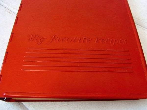 【NATIONAL】赤色のティン製・アンティーク・レシピファイル/レシピブック USA