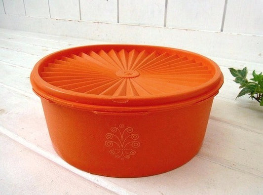 【タッパーウェア】Tupperware・オレンジ色・ヴィンテージ・キャニスター USA