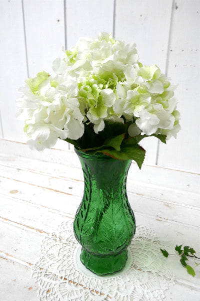 FTD オークリーフ柄・グリーン 1977年製・ヴィンテージ・花瓶・フラワーベース USA