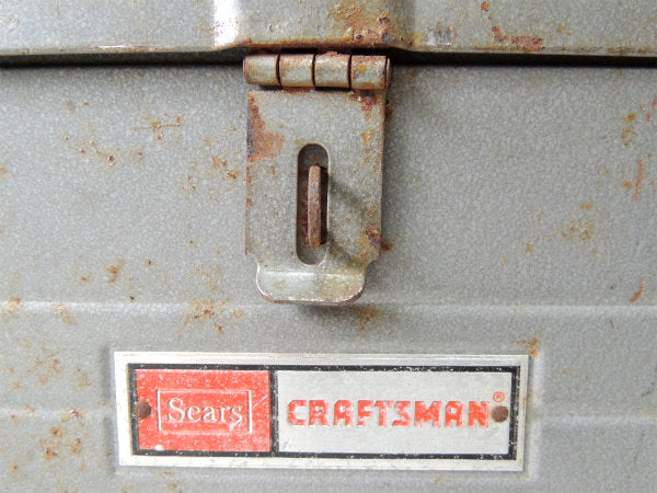 【シアーズ・クラフトマン】グレー色・メタル製・2段式・ヴィンテージ・ツールボックス/工具箱/道具箱
