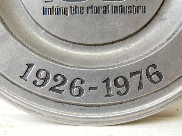 1926-1976’s フラワーショップ・ヴィンテージ・アドバタイジング・プレート・看板・シルバー
