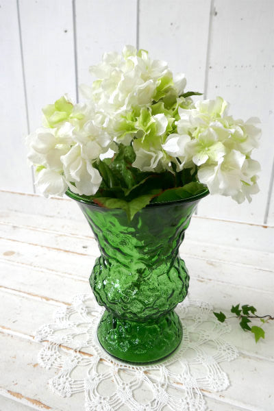 USA E.O. Brody Co.アボカド・グリーン・ガラス製・ヴィンテージ・フラワーベース 花瓶